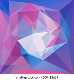 abstract background consisting of blue, pink, purple triangles, vector illustration