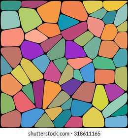 abstract background consisting of blue, pink, orange, green geometrical shapes, vector illustration