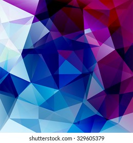 abstract background consisting of blue, pink, purple triangles, vector illustration