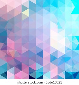 Abstract background consisting of blue, pink triangles. Geometric design for business presentations or web template banner flyer. Vector illustration.