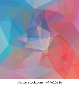 Abstract background consisting of blue, pink triangles. Geometric design for business presentations or web template banner flyer. Vector illustration