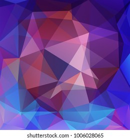 Abstract background consisting of blue, purple triangles. Geometric design for business presentations or web template banner flyer. Vector illustration