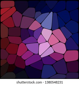 Abstract background consisting of blue, purple geometrical shapes with thick black borders, vector illustration.