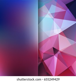 Abstract background consisting of blue, purple triangles. Geometric design for business presentations or web template banner flyer. Vector illustration