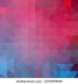 Abstract background consisting of blue, red triangles. Geometric design for business presentations or web template banner flyer. Vector illustration