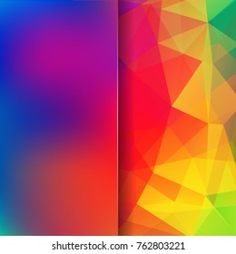 Abstract background consisting of blue, red, yellow triangles. Geometric design for business presentations or web template banner flyer. Vector illustration