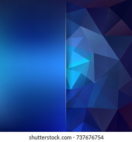 Abstract background consisting of blue triangles. Geometric design for business presentations or web template banner flyer. Vector illustration