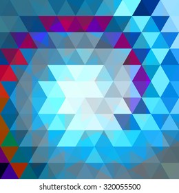 abstract background consisting of blue, white triangles, vector illustration
