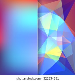 abstract background consisting of blue, white, pink triangles and matt  glass, vector illustration