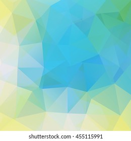 abstract background consisting of blue, yellow, green triangles, vector illustration