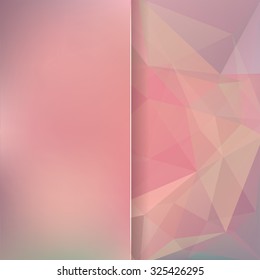 abstract background consisting of  brown, pink triangles and matt  glass, vector illustration