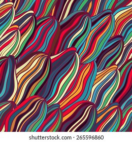Abstract background consisting of colorful geometric shapes. Seamless wave pattern. 