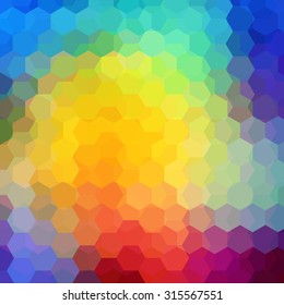 abstract background consisting of colorful hexagons, vector illustration