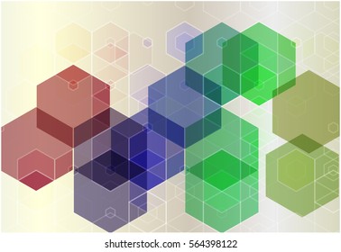 abstract background, consisting of colorful hexagons, vector illustration