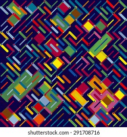 Abstract background consisting of colorful lines with rounded edges of different sizes