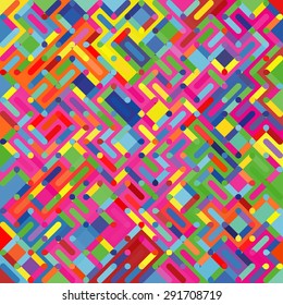 Abstract background consisting of colorful lines with rounded edges of different sizes