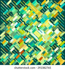 Abstract background consisting of colorful lines with rounded edges of different sizes