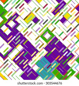 Abstract background consisting of colorful lines with rounded edges of different sizes