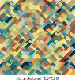 Abstract background consisting of colorful lines with rounded edges of different sizes