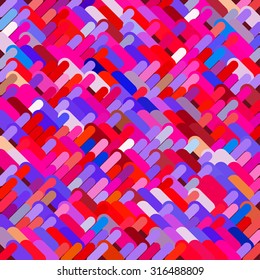 Abstract background consisting of colorful lines with rounded edges of different sizes