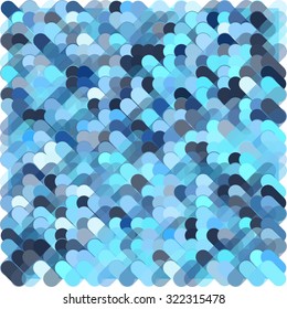 Abstract background consisting of colorful lines with rounded edges of different sizes and colors