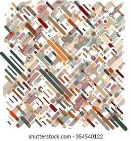 Abstract background consisting of colorful lines with rounded edges of different sizes and colors
