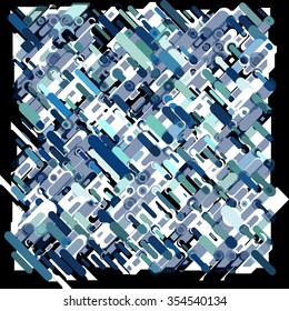 Abstract background consisting of colorful lines with rounded edges of different sizes and colors