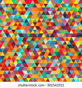 abstract background consisting of colorful small  triangles, vector illustration