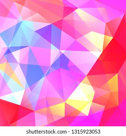Abstract background consisting of colorful triangles. Geometric design for business presentations or web template banner flyer. Vector illustration. Pink, yellow, blue, white colors.