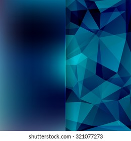 abstract background consisting of dark blue triangles and matte glass, vector illustration