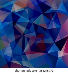abstract background consisting of dark blue triangles, vector illustration