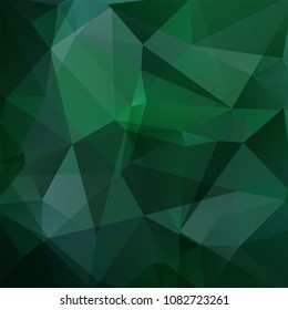Abstract background consisting of dark green triangles. Geometric design for business presentations or web template banner flyer. Vector illustration