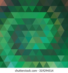 abstract background consisting of dark green triangles, vector illustration