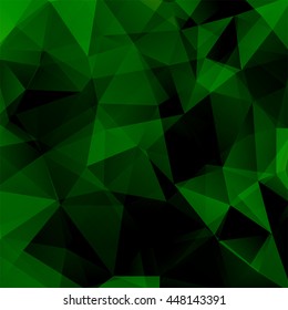 abstract background consisting of dark green triangles, vector illustration