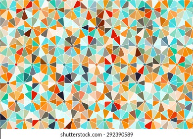 Abstract background consisting of elements of different shapes arranged in a mosaic style