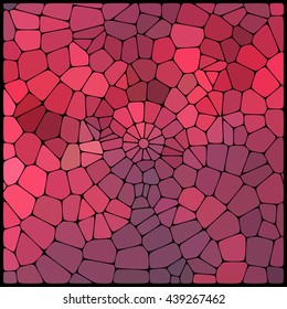 abstract background consisting of geometrical shapes with thick black borders, vector illustration. Pink color. 