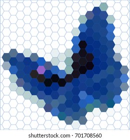 abstract background consisting of geometrical shapes,butterfly