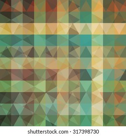 abstract background consisting of green, beige, brown triangles, vector illustration