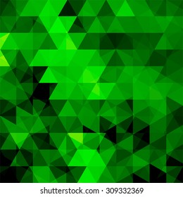 abstract background consisting of green, black triangles, vector illustration