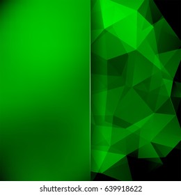 Abstract background consisting of green, black triangles. Geometric design for business presentations or web template banner flyer. Vector illustration