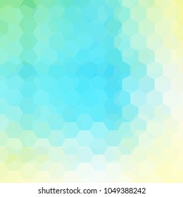 Abstract background consisting of green, blue, white hexagons. Geometric design for business presentations or web template banner flyer. Vector illustration