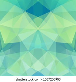 Abstract background consisting of green, blue triangles. Geometric design for business presentations or web template banner flyer. Vector illustration