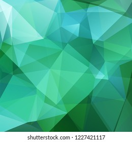 Abstract background consisting of green, blue triangles. Geometric design for business presentations or web template banner flyer. Vector illustration