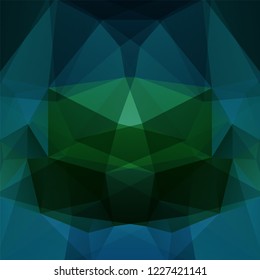 Abstract background consisting of green, blue triangles. Geometric design for business presentations or web template banner flyer. Vector illustration