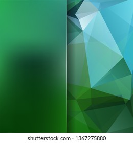 Abstract background consisting of green, blue triangles. Geometric design for business presentations or web template banner flyer. Vector illustration