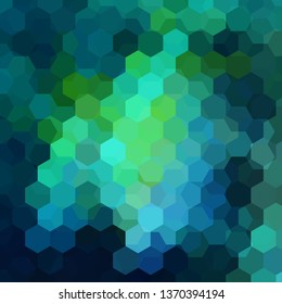 Abstract background consisting of green, blue hexagons. Geometric design for business presentations or web template banner flyer. Vector illustration