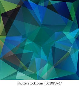 abstract background consisting of green, blue triangles, vector illustration