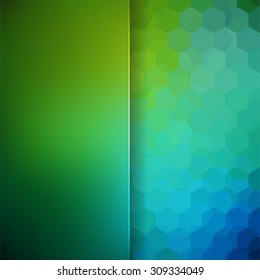 abstract background consisting of green, blue hexagons, vector illustration