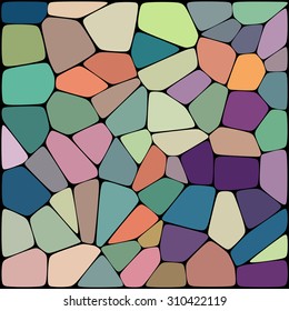 abstract background consisting of green, blue, orange, purple geometrical shapes, vector illustration