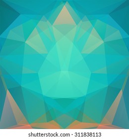 abstract background consisting of green, blue, beige triangles, vector illustration